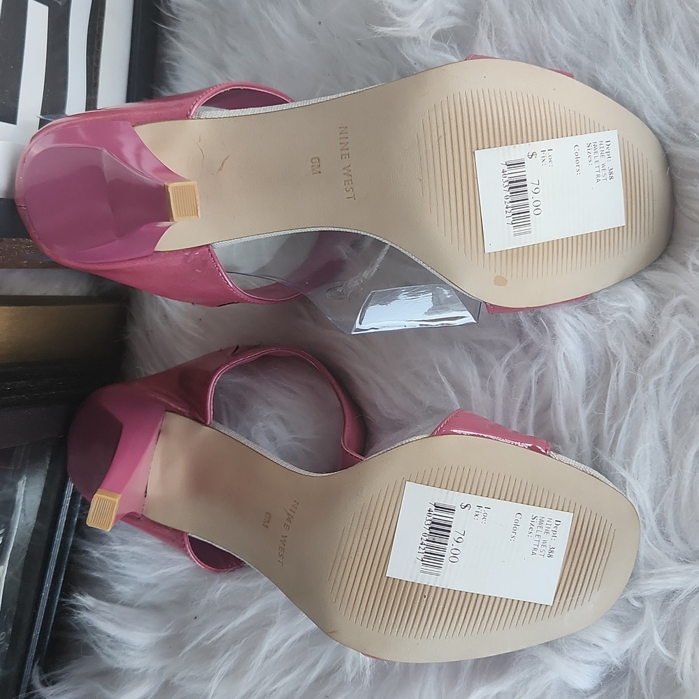 Nine West Pink Patent Leather Heel Sandal NWT - Picture 5 of 5